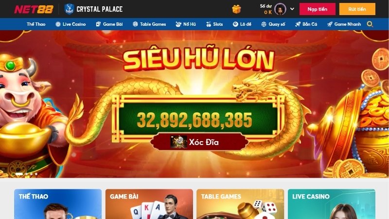 Giao diện của NET88: Tối giản và dễ sử dụng
